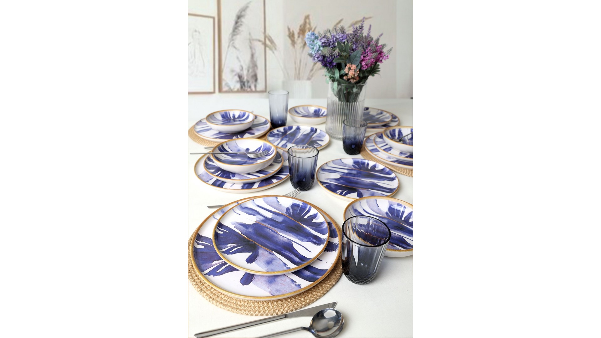 Brush & Bloom Yemek Takımı 18 Parça 6 Kişilik 22956