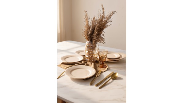 Krem Linda Pasta Tabağı 21 Cm 6 Adet 030