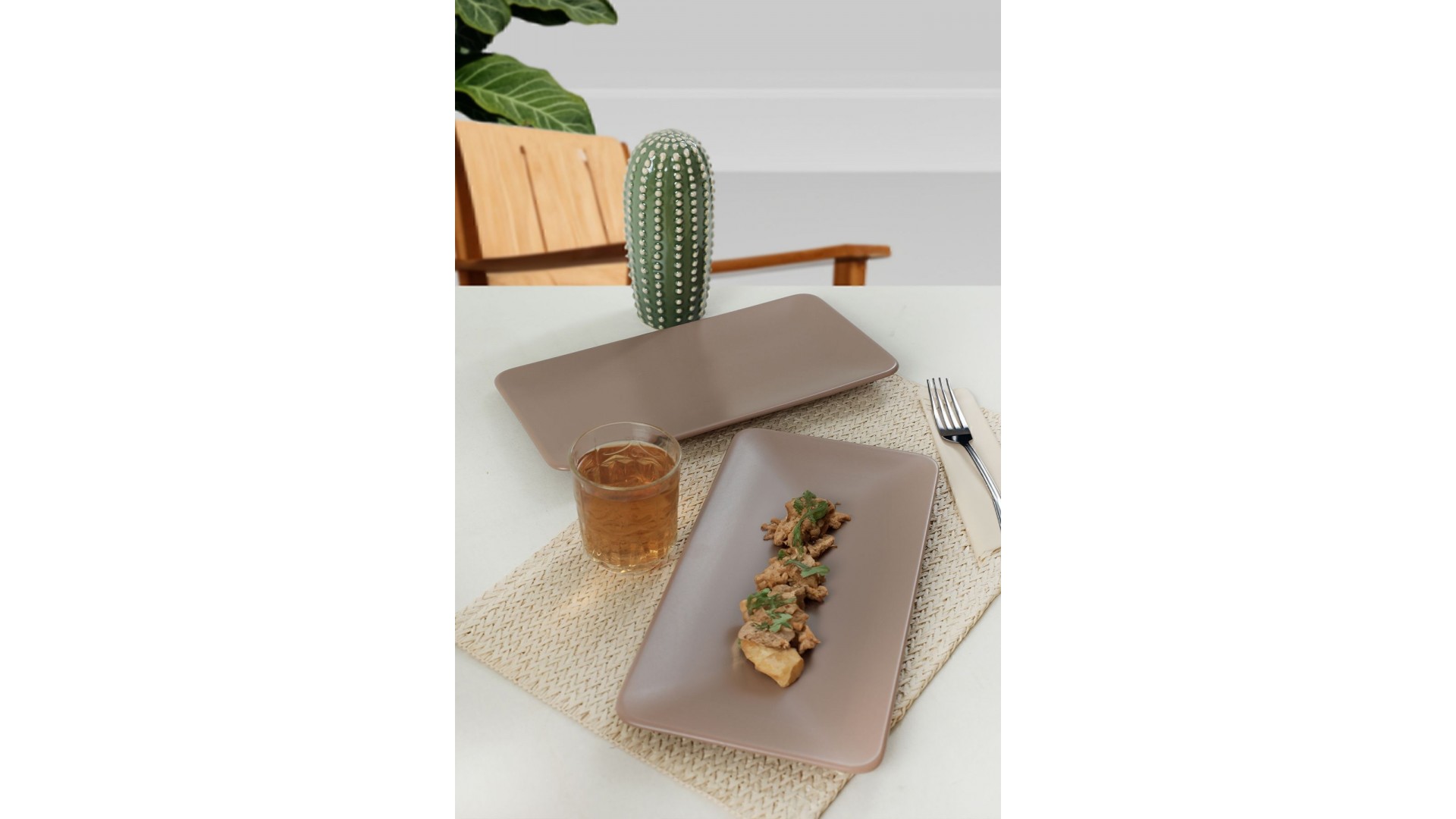 Mat Toprak Taupe Siera Kayık Tabak 33 Cm 2 Adet 977