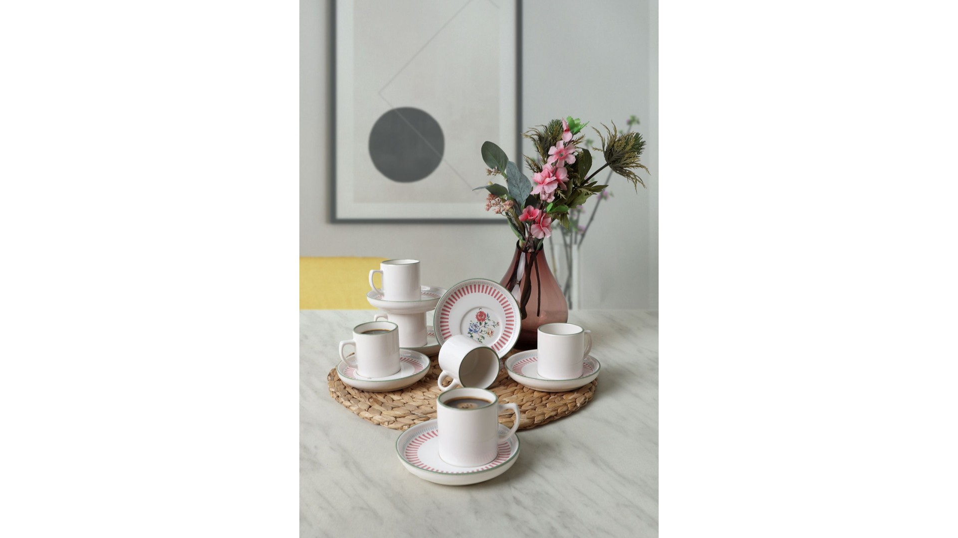 Rose Line Nordic Kahve Takımı 12 Parça 6 Kişilik 22910-12