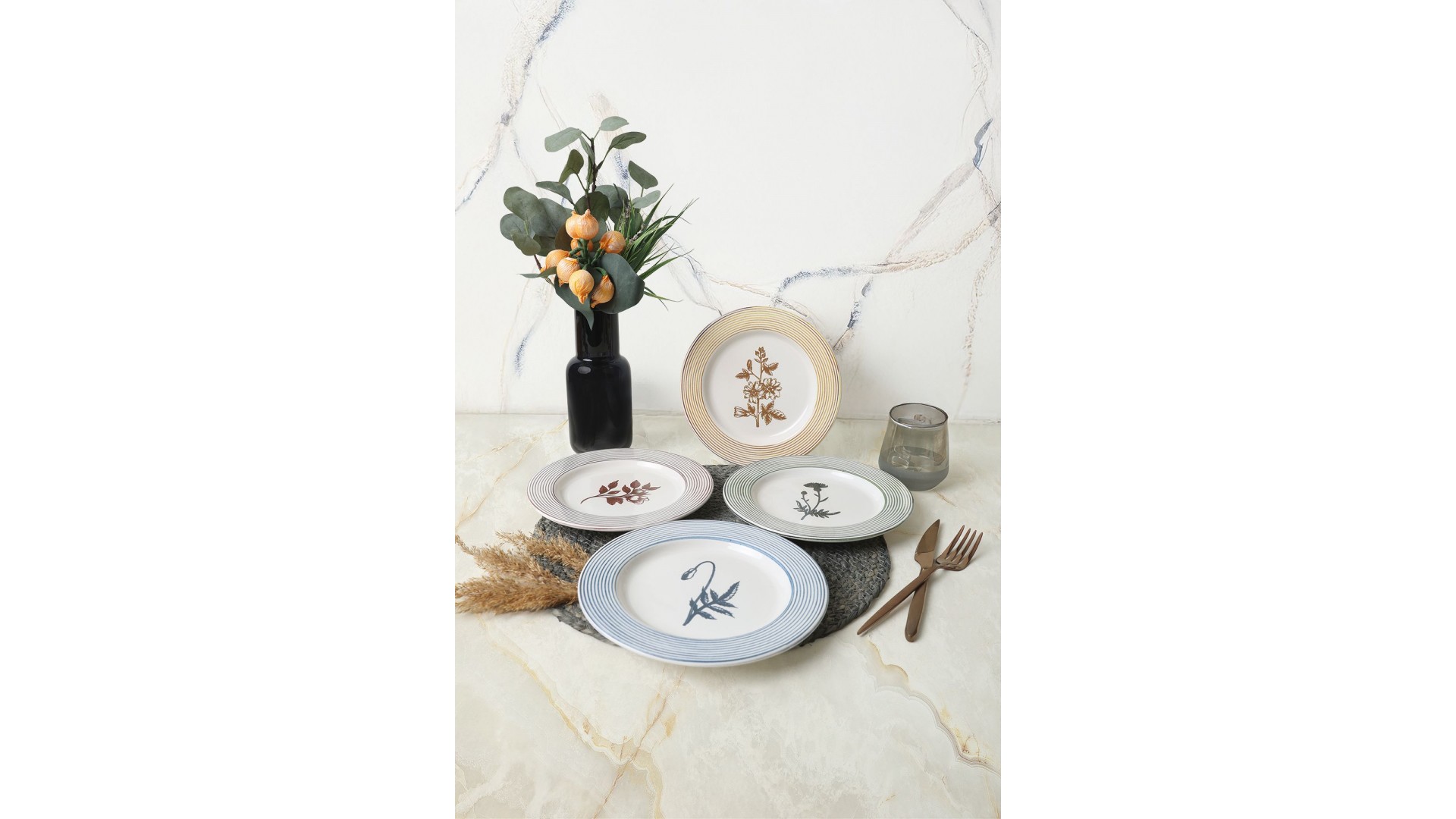 Floral Essence Assos Pasta Tabağı 22 Cm 4 Adet / 22890-93-94-22949