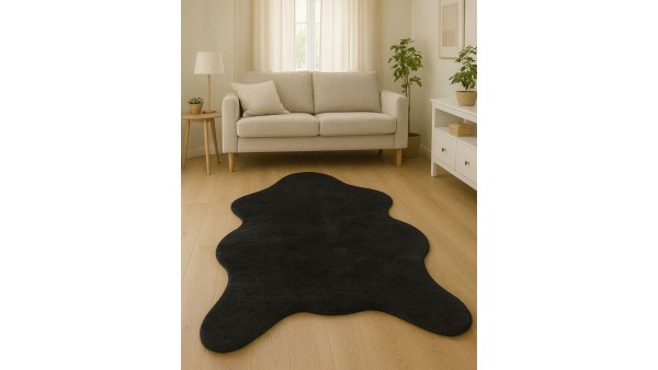 Angora Tavşan Tüyü Antrasit Peluş Halı | Model ANG01