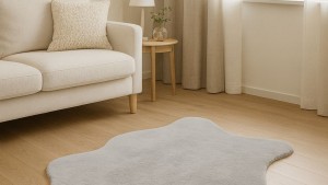 Angora Tavşan Tüyü Gri Peluş Halı | Model ANG04