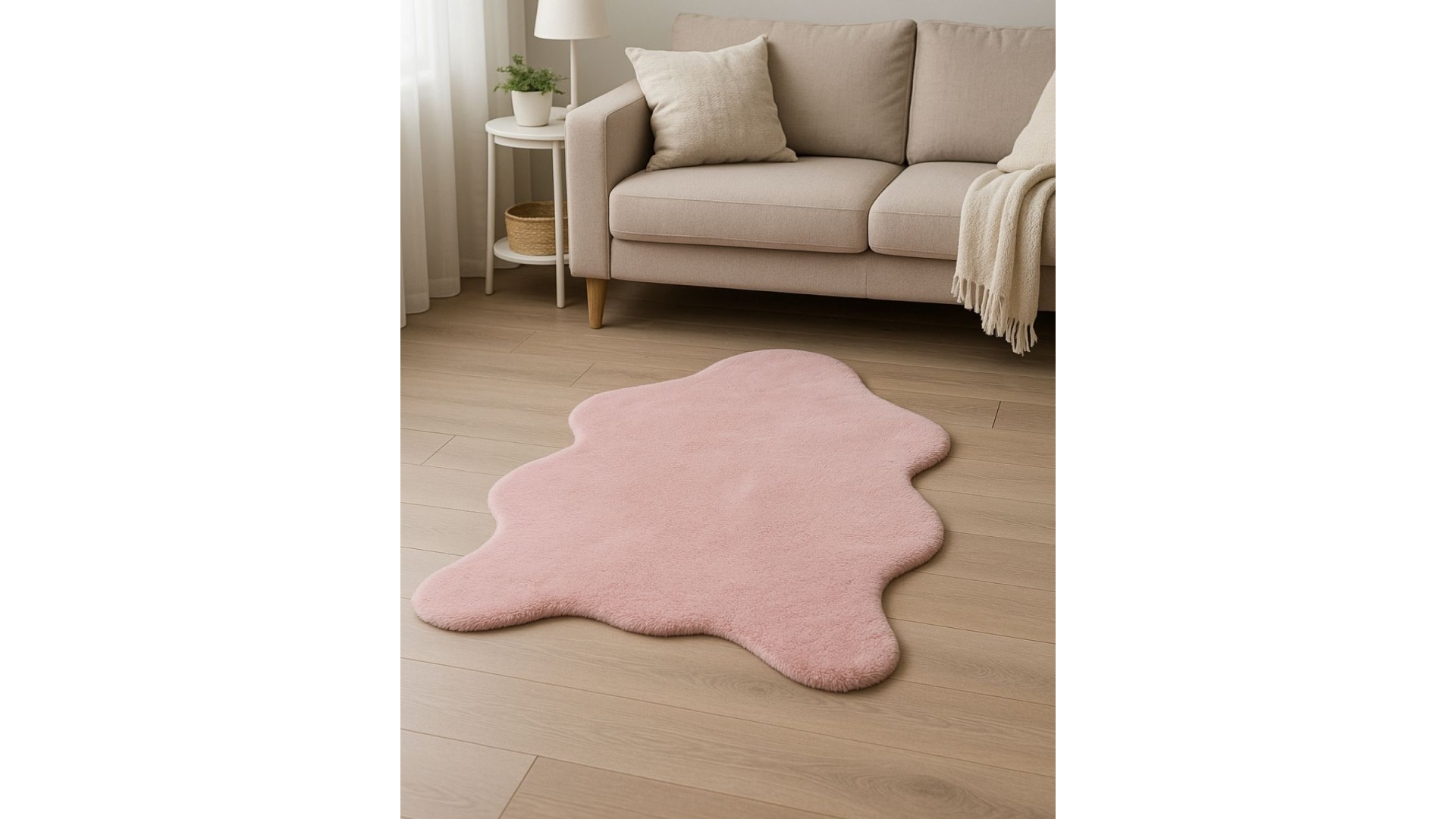 Angora Tavşan Tüyü Pudra Peluş Halı | Model ANG05