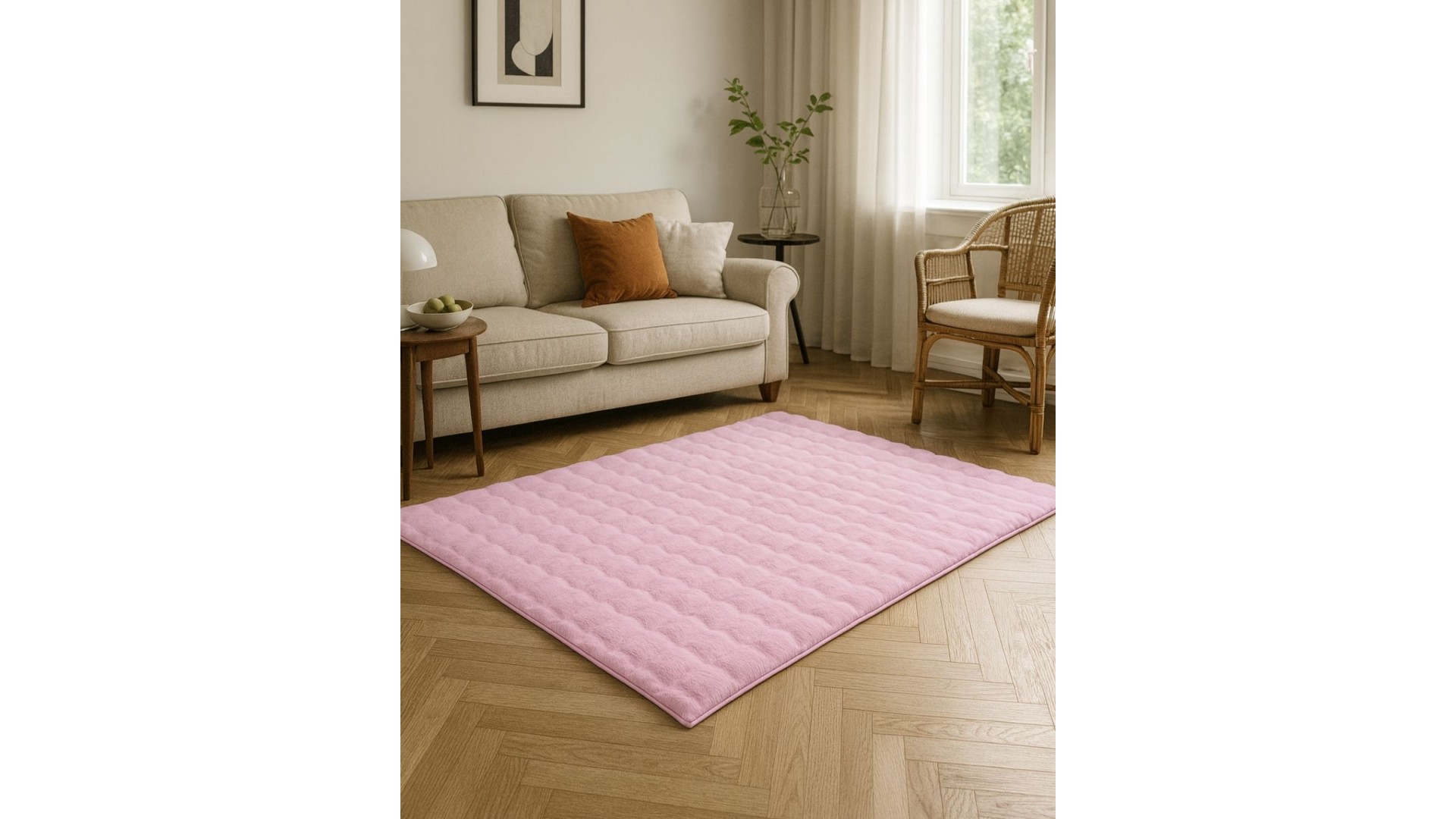 BUBBLE – Pudra İthal Tavşan Tüyü Peluş Halı | Model BBL05