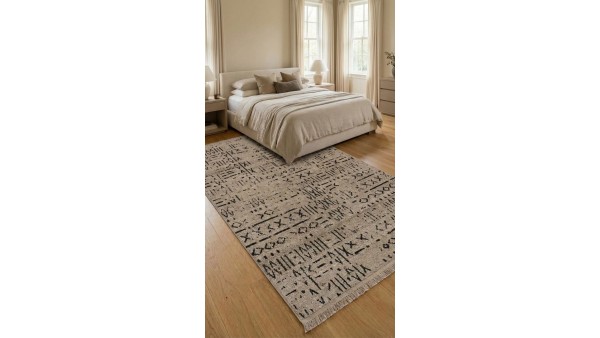 Mira Şönil Dokuma Halı | Kaymaz Tabanlı | Makinede Yıkanabilir | Modern Salon Halısı | Vizon